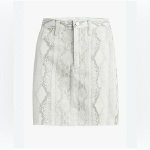 Joe's Jeans / white & gray snakeskin print denim mini skirt